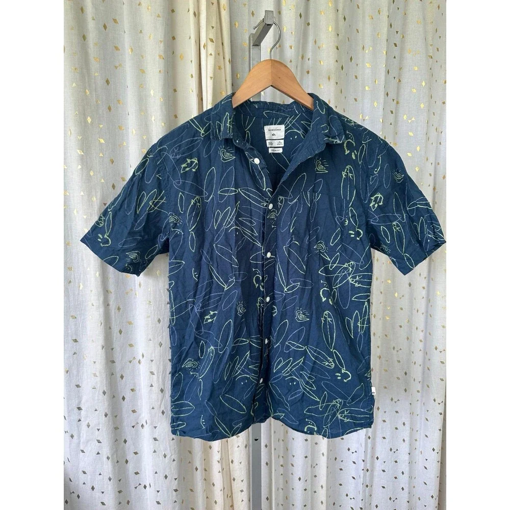 Quiksilver Big Boys 100% Cotton Regular Fit Da Board Rush Button Down Shirt XL